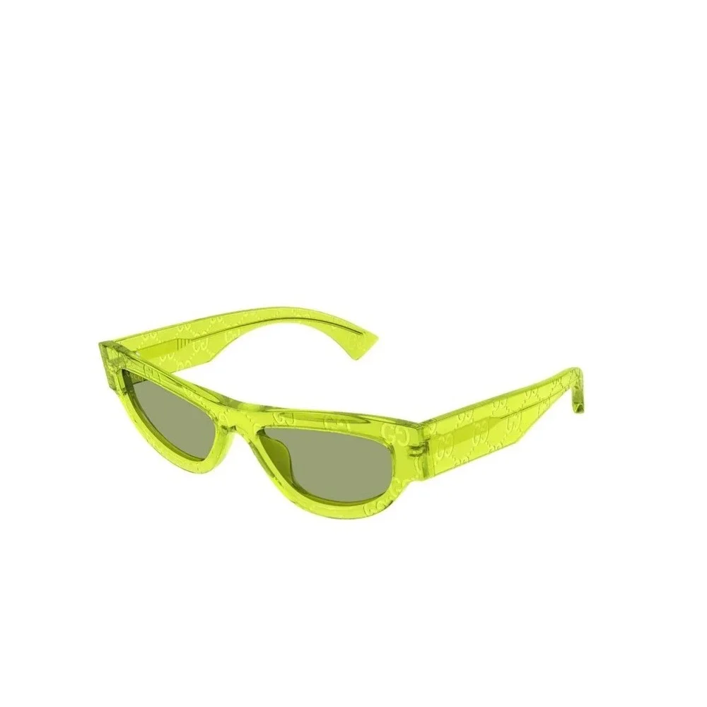 Gucci GG1134S Lime Green Monogram Cat Eye Sunglasses 53mm Italian Made NWT